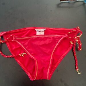 Juicy couture beach, royalty, medium, red and gold bathing suit bottom